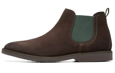 Clarks clarks 2 слоя коровьей кожи британский стиль мешать прилив сапоги мода среднего полумесяца челси сапоги мужские коричневые - Boxette Shop