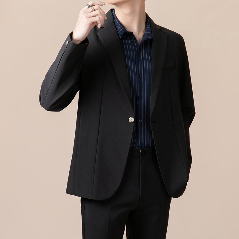 Anti-ofis trendining koreyscha versiyasi erkaklarning kichkina toplari chiroyli bo'sh Gonkong uslubidagi ko'ylagi erkaklar ko'p qirrali kundalik kostyumi engil hashamatli kostyum erkaklar modellari