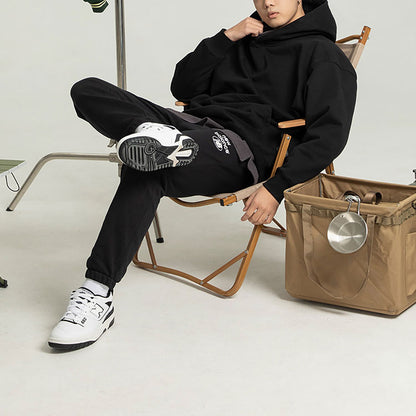 New Balance Solid Simple Trikotajli erkaklar qora sport shimlari