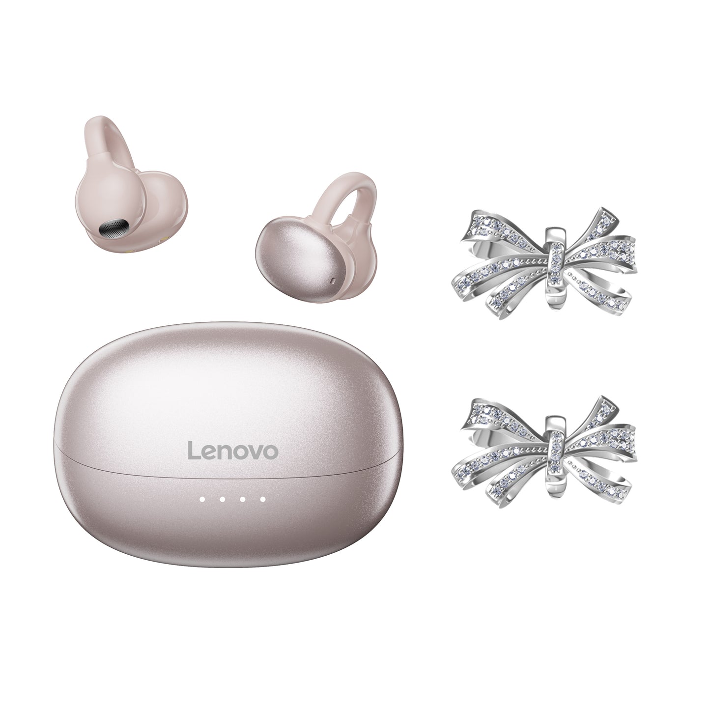 Lenovo lenovo k06 ослепительные разноцветные серьги-бабочки тип зажима для уха шумоподавление при звонках обновленный bluetooth 5.4 спортивные игры игровой кинотеатр imax уровень качества звука студенческая вечеринка высокая стоимость apple huawei xiaomi