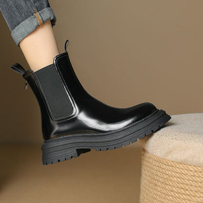 Balletcat cowhide simple daily commuter business comfort short chelsea boots 4.5cm women's