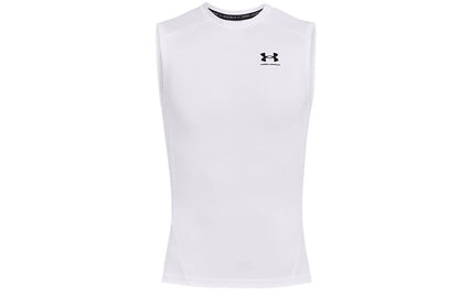 Under armour heatgear casual sports breathable sleeveless fitness crossover tight quick dry vest men's white