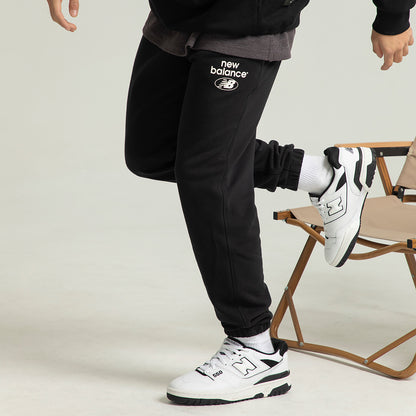 New Balance Solid Simple Trikotajli erkaklar qora sport shimlari