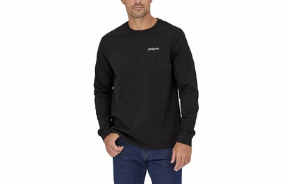 Patagonia patagonia responsibili-tee qor bosilgan tog'li nafas oladigan dumaloq bo'yinli uzun yengli erkaklar futbolkasi