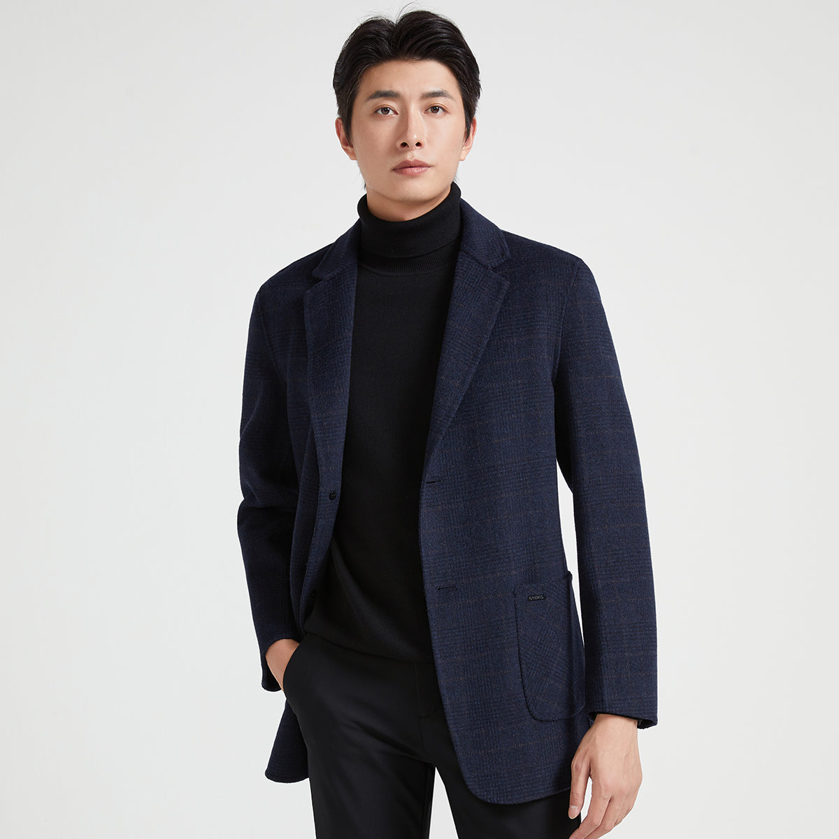 Kaiser kaiser koreys oddiy jun qo'lda to'qilgan, parvarish qilish oson plashli dog'ga chidamli ko'p qirrali kundalik palto erkaklar modellari