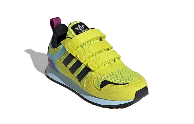 Adidas originals zx 700 hd сотни удобных амортизирующих и нескользящих детских повседневных туфель желтого и черного цвета для средних и маленьких детей