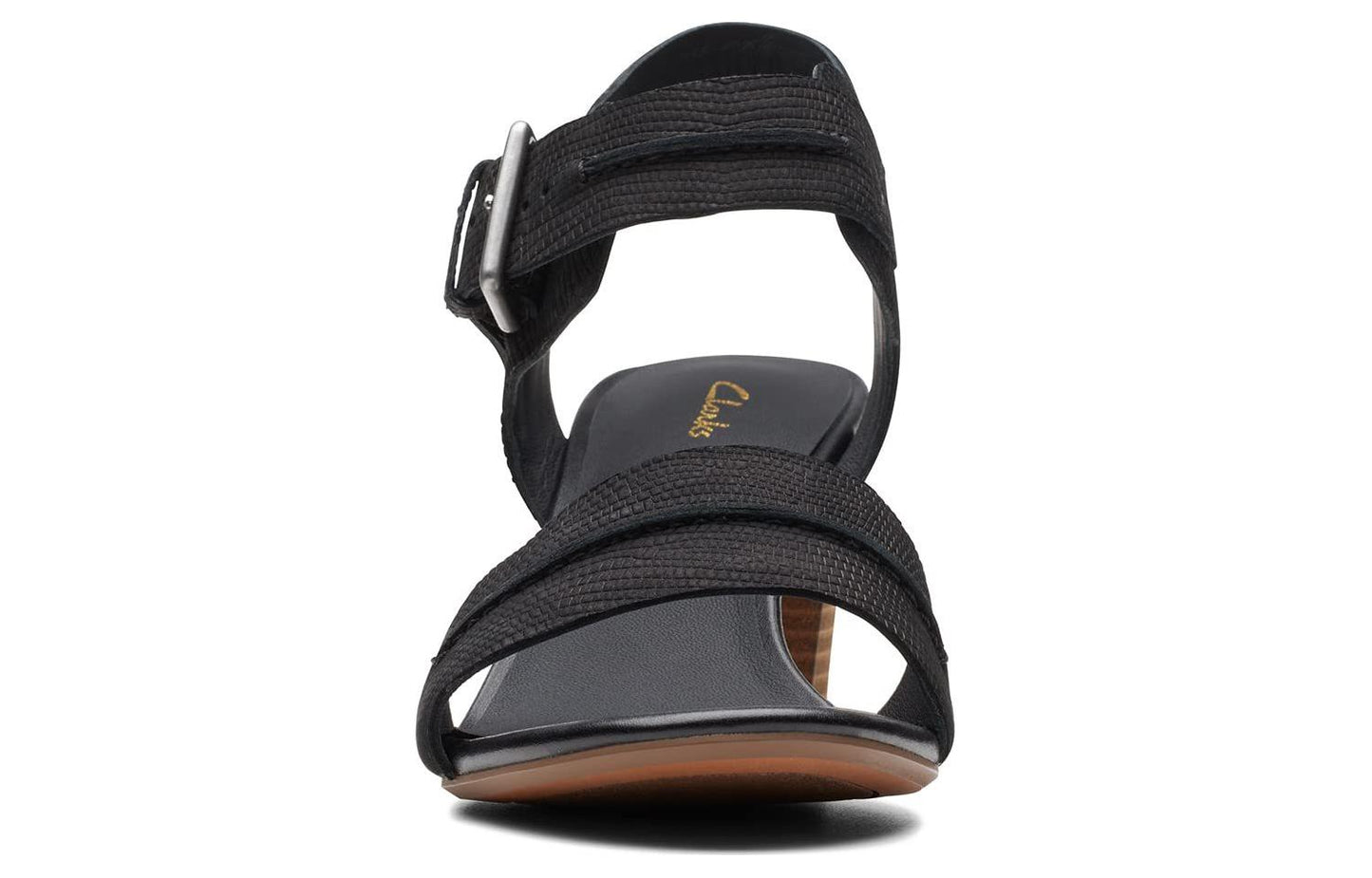 Ayollarning qora qora sandallari Clarks Clarks charmdan qulaylik va soddalik