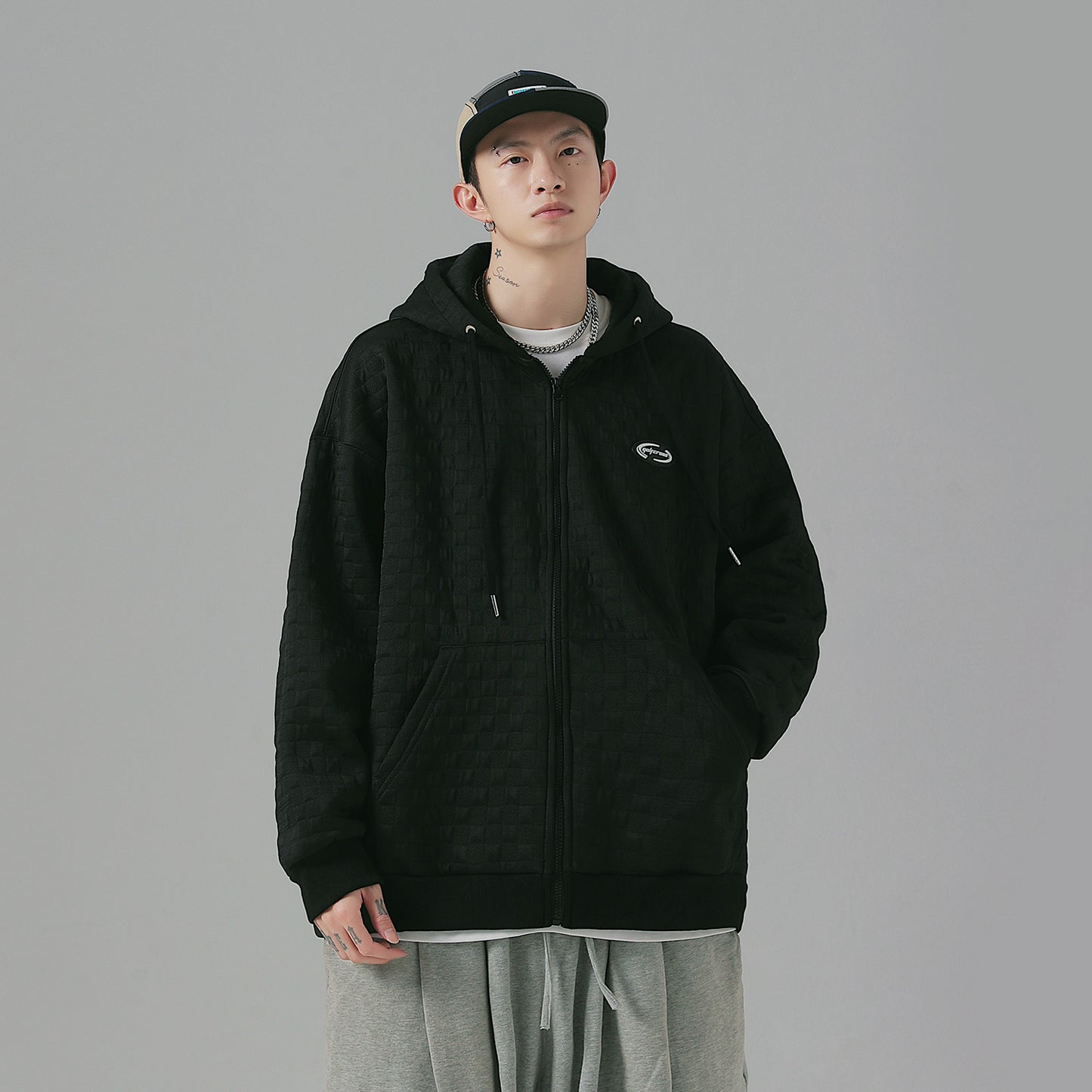 Golfkross yumshoq qalinlashgan vafli harflari bo'sh qalpoqli kardigan ko'ylagi kozok erkaklar va ayollar bir xil modellar