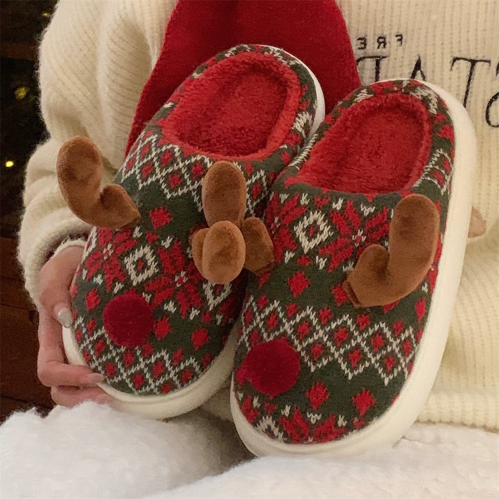 Yupqa chiziqlar qiziqarli Rojdestvo elk qish oylarida issiq multfilm paxta terlik ayollar yashil kiyish