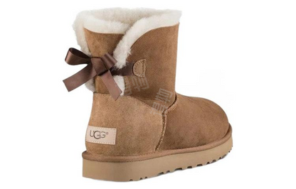 Ugg bailey mini bailey bow 2.0 padded warm snow boots women's chestnut brown