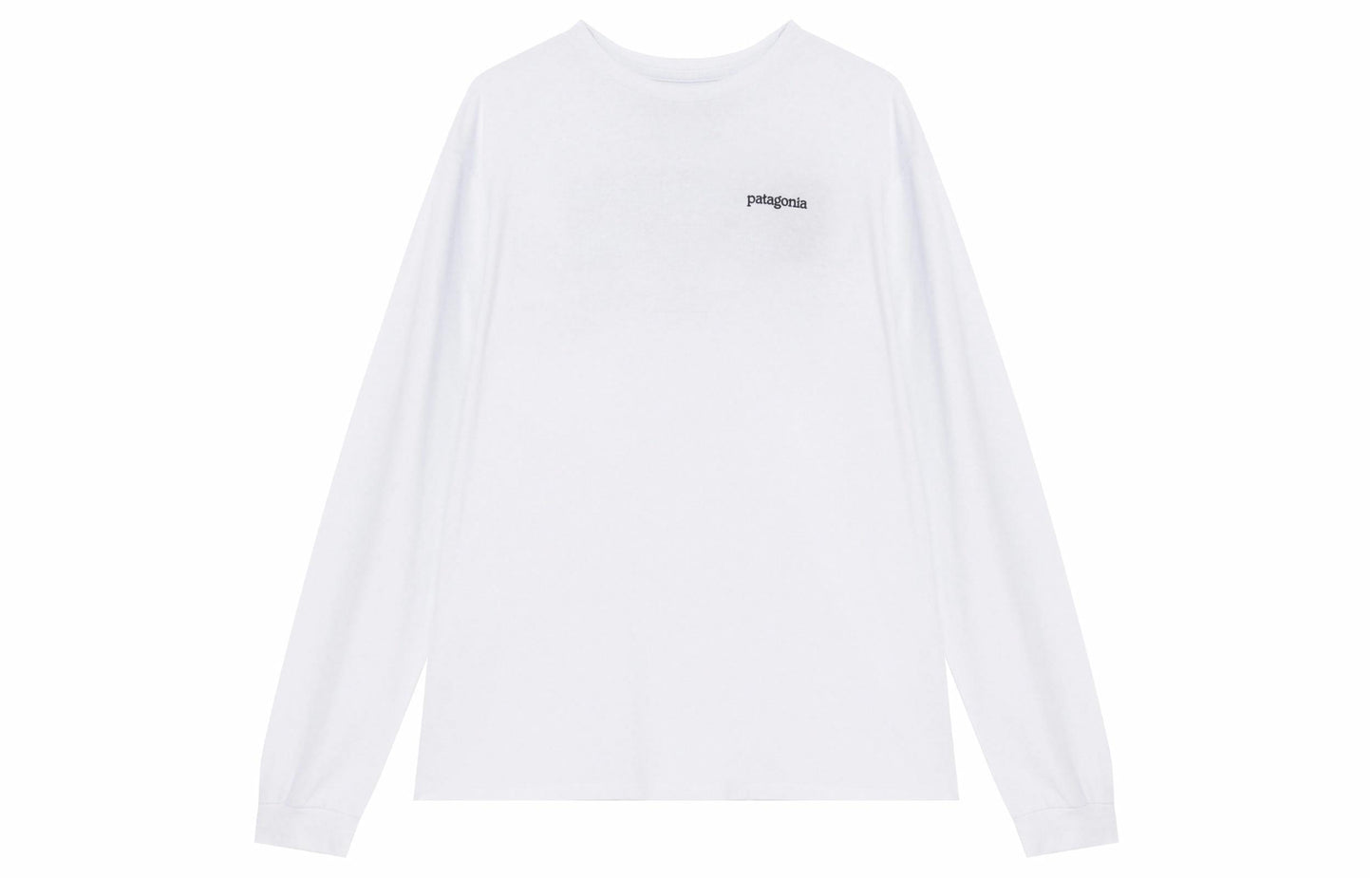 Patagonia patagonia responsibili-tee qor bosilgan tog'li nafas oladigan dumaloq bo'yinli uzun yengli erkaklar futbolkasi