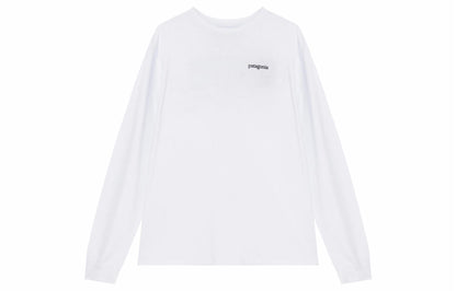 Patagonia patagonia responsibili-tee qor bosilgan tog'li nafas oladigan dumaloq bo'yinli uzun yengli erkaklar futbolkasi