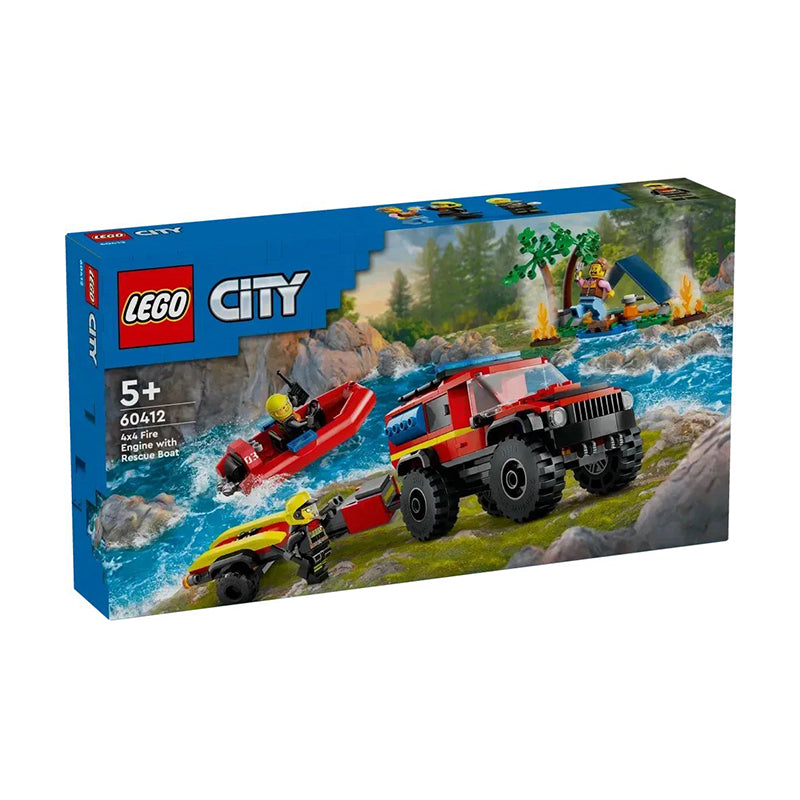 LEGO City 4x4 oʻt oʻchirish mashinasi va qutqaruv qayigʻi (60412)
