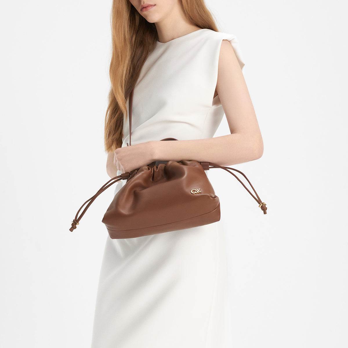 Сумка женская Charles&Keith Soft Leather Drawstring Design Cloud - Boxette Shop