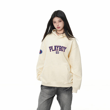 Playboy bosilgan harflar moda bo'sh hoodie erkaklar va ayollar modellari