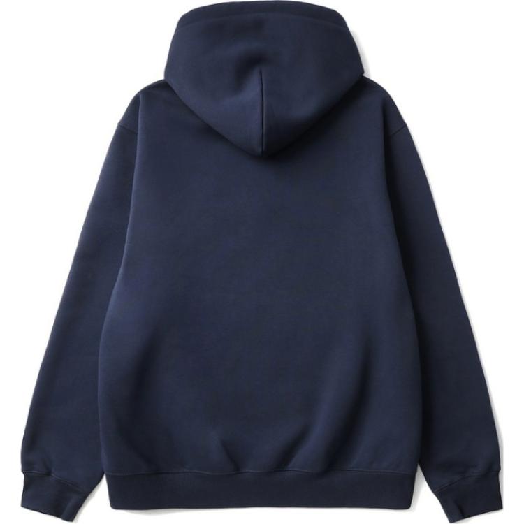 Carhartt wip klassik pullover logotipi erta kuz harfli kashtado'zlik logotipi katta cho'ntak bo'shashgan qalpoqli uzun yengli erkaklar sviteri