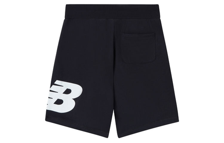 New Balance erkaklar uchun qora rangli Relaxed logotipli naqshli trikotaj shortilar