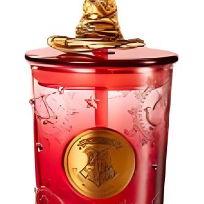 Nesquik's tea x harry potter hogwarts glass straw mug golden red 520ml