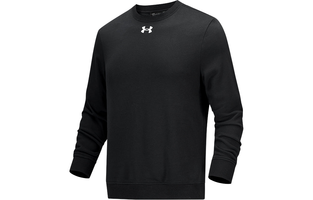 Under armour логотип печати тренировки спортивные вязать экипаж шеи пуловер свитер мужской черный