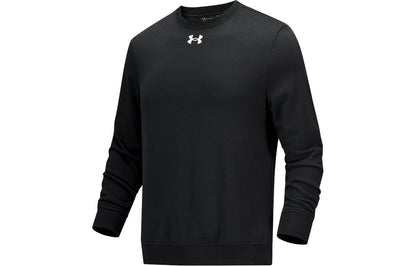 Under armour логотип печати тренировки спортивные вязать экипаж шеи пуловер свитер мужской черный