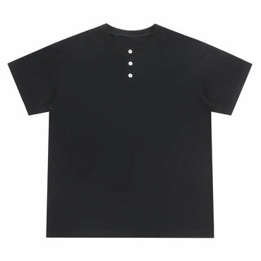 Paddy julia paxta tekis rangli oddiy henley yoqasi og'ir vaznli er-xotin ipli qulay bo'sh tasodifiy boks versiyasi moda qulay joy ichida bo'lishi mumkin qisqa yengli futbolka erkaklar va ayollar modellari bilan