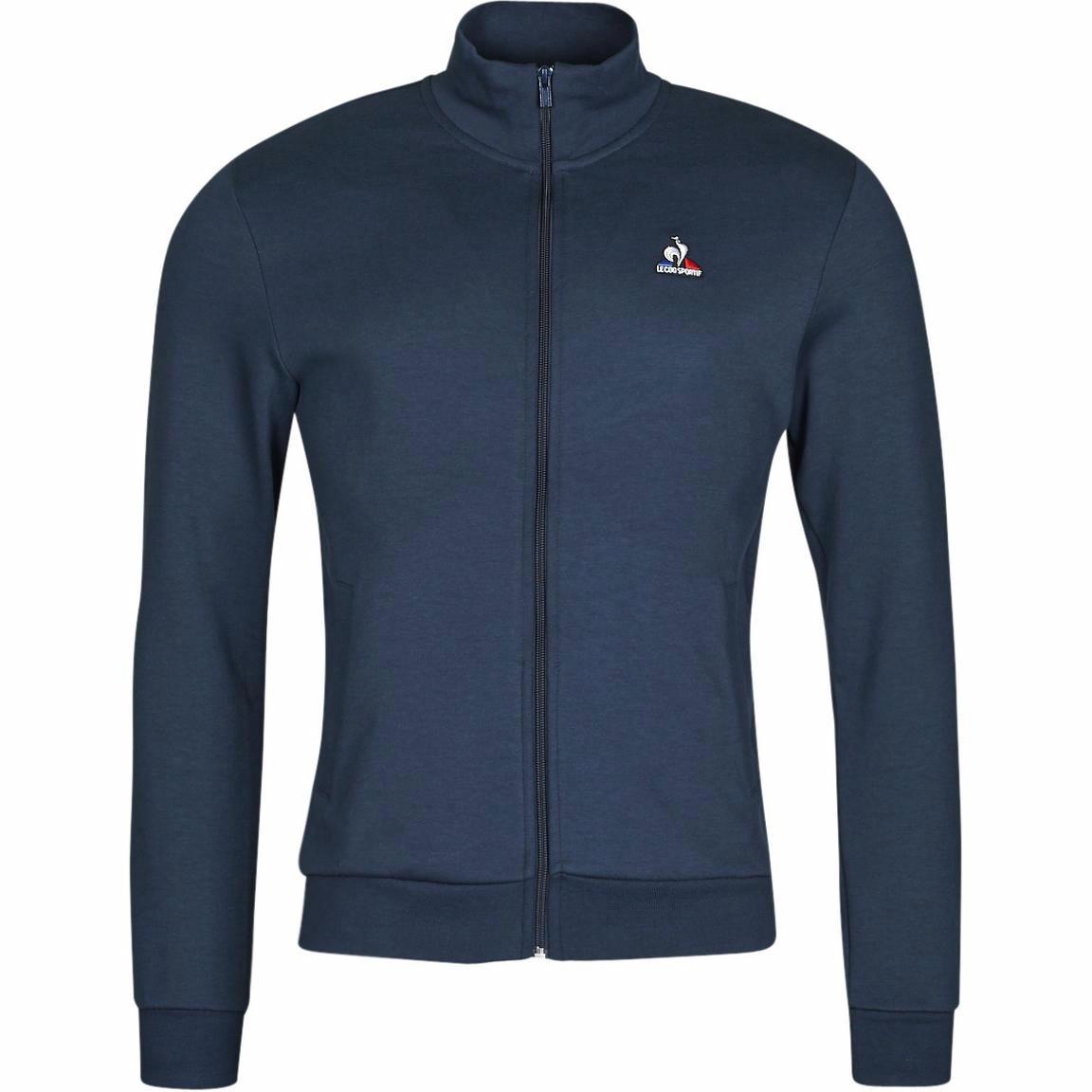 Le coq sportif brendi logotipi fermuar yoqali uzun yengli erkaklar ko'k rangli ko'ylagi