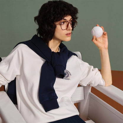 Le coq le coq sportif ayollar tennis kolleksiyasi vintage sport ekipaji bo'yinli kozok ayollar