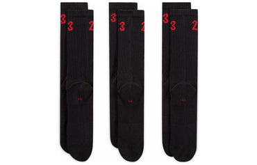 Jordan chiziqli kashta naqshli sport uzun paypoqlari o'rta buzoqlar uchun Uniseks paypoqlar 3 juft qora