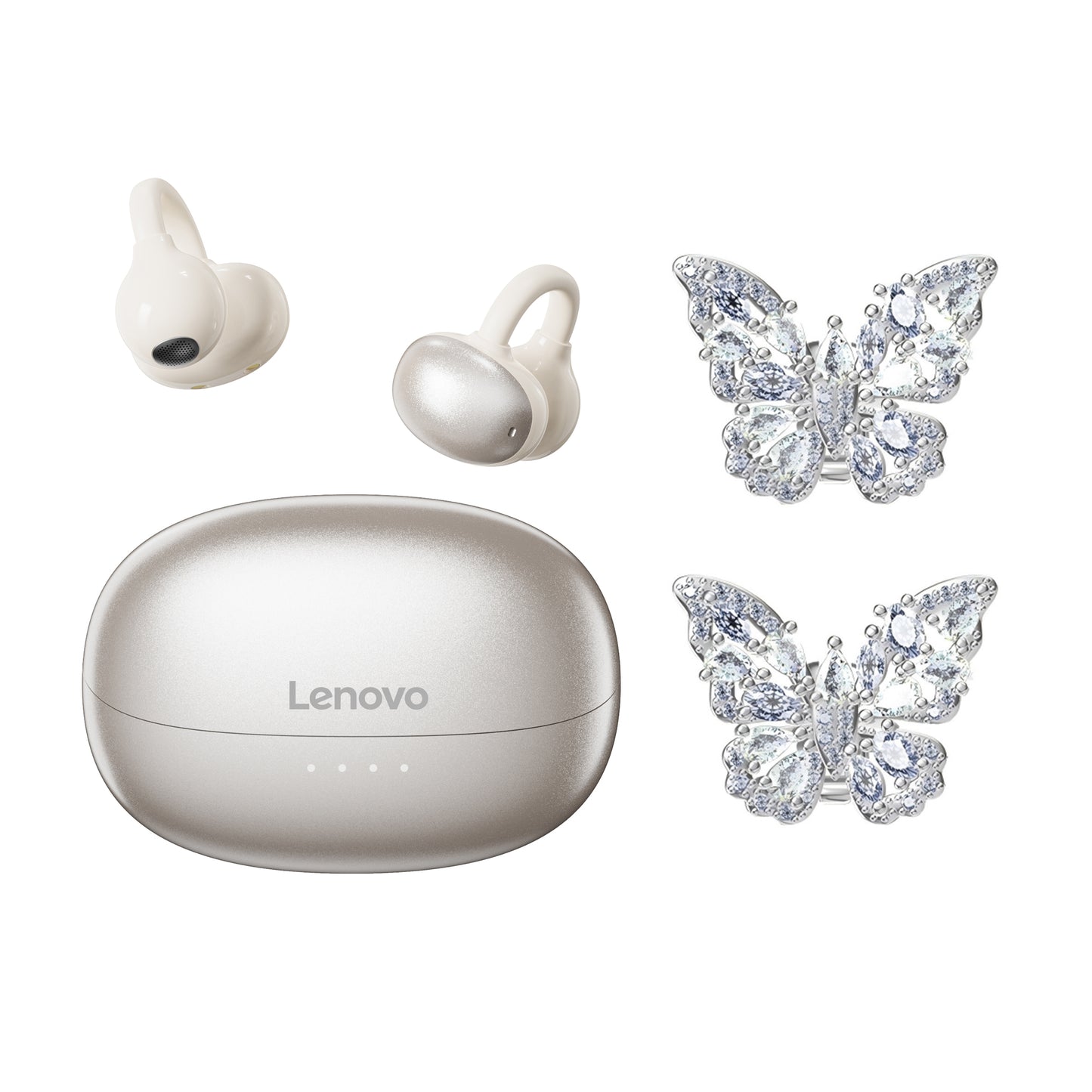 Lenovo lenovo k06 ослепительные разноцветные серьги-бабочки тип зажима для уха шумоподавление при звонках обновленный bluetooth 5.4 спортивные игры игровой кинотеатр imax уровень качества звука студенческая вечеринка высокая стоимость apple huawei xiaomi