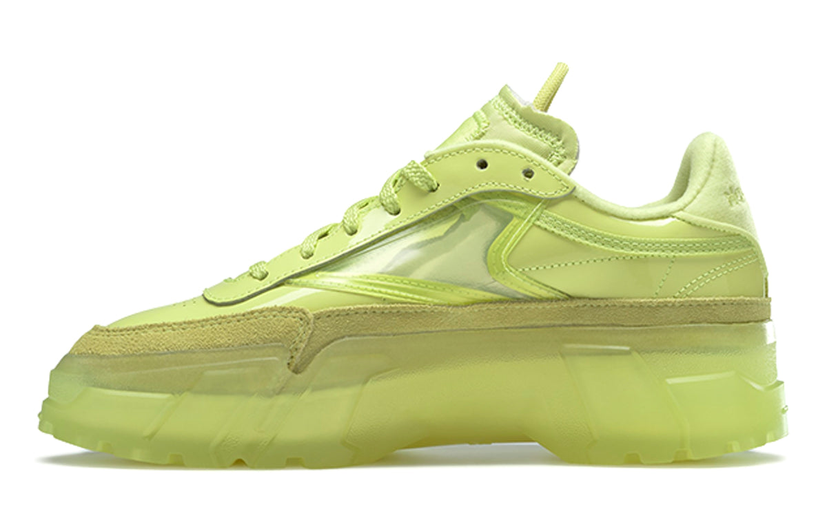 Cardi b x reebok club c synthetic leather low top boardshorts women's green