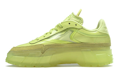 Cardi b x reebok club c synthetic leather low top boardshorts women's green