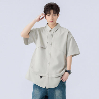 Paddy Julia Amerika yuqori ko'cha konstruktiv dizayn lapel bo'sh tasodifiy kundalik qatnov katta gangster o'zini kelishgan qulay, ko'p qirrali qisqa yengli ko'ylak modellari bilan erkaklar va ayollar