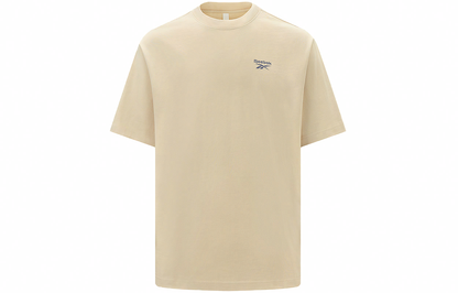 Reebok moda yo'nalishi Amerika oddiy qulay yuz dumaloq bo'yinli sport erkin qisqa yengli nafas oladigan dopaminli futbolka erkaklar va ayollar bej