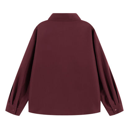 Pal ongaco pal ongaco Amerika yuqori ko'cha asosiy modellari oddiy sof paxta tanasi harflari brend logotipi bosma erkin tasodifiy universal koreys tekis rangli lapel uzun yengli ko'ylaklar bir xil modellar bilan erkaklar va ayollar