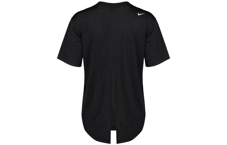 Nike casual sports letter printed american vintage solid colour round neck short sleeve formal sleeve t-shirt women's black - Boxette Shop