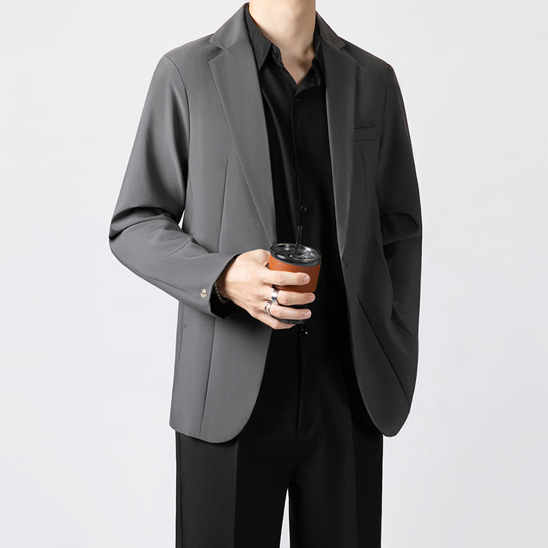 Anti-ofis trendining koreyscha versiyasi erkaklarning kichkina toplari chiroyli bo'sh Gonkong uslubidagi ko'ylagi erkaklar ko'p qirrali kundalik kostyumi engil hashamatli kostyum erkaklar modellari