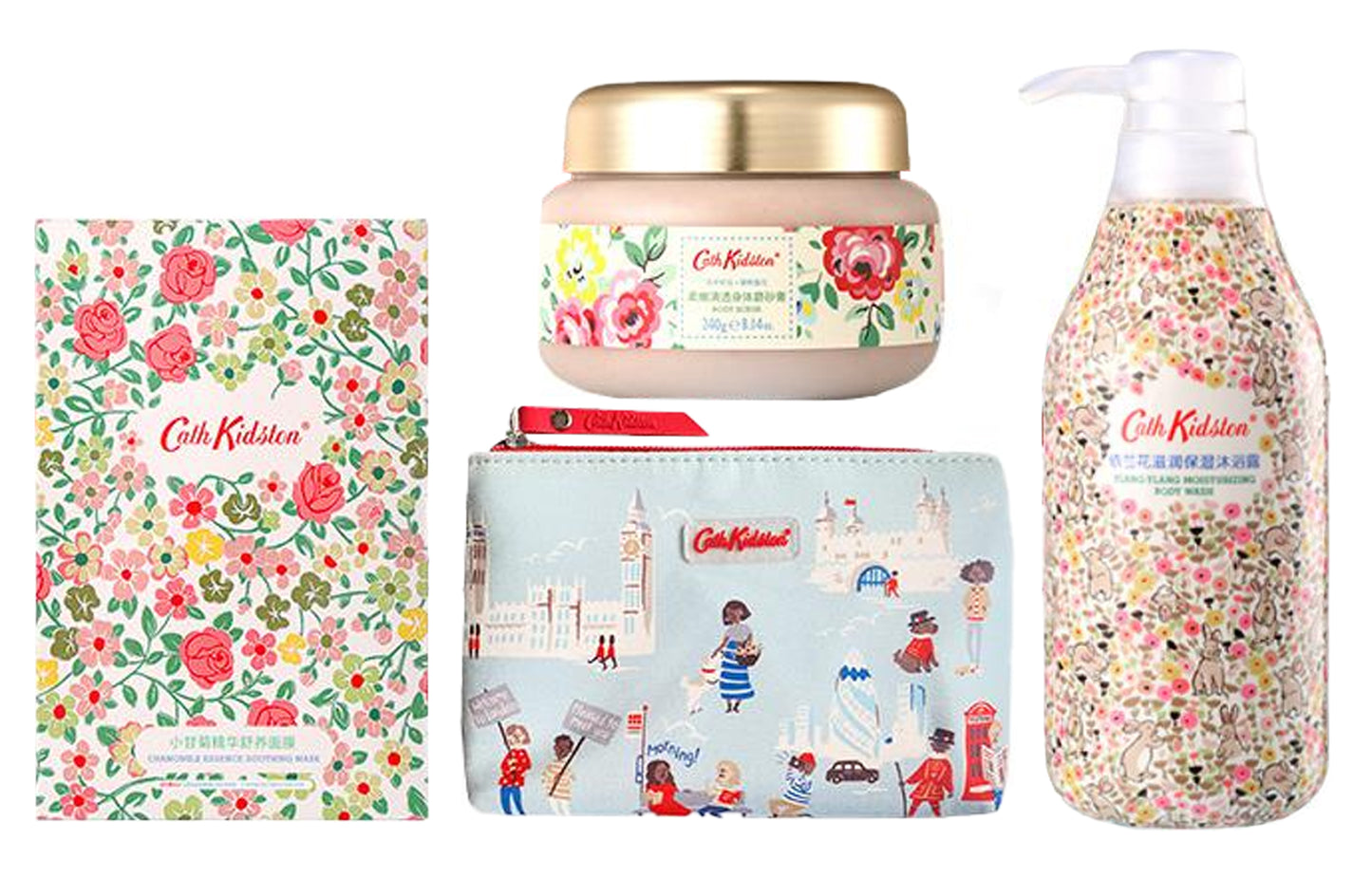 Cath kidston набор гелей-скрабов для душа "грейпфрут" успокаивающий и ароматный набор из 4/6