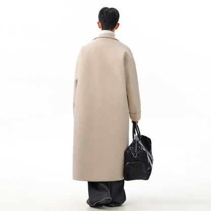 FC Barcelona koreys dangasa uslubidagi asosiy uzun cho'ntakli issiq ko'ylagi uzun yengli lapel ikki qismli qulay moda katta sezgi trendi tasodifiy palto bir xil paragrafli erkaklar va ayollar