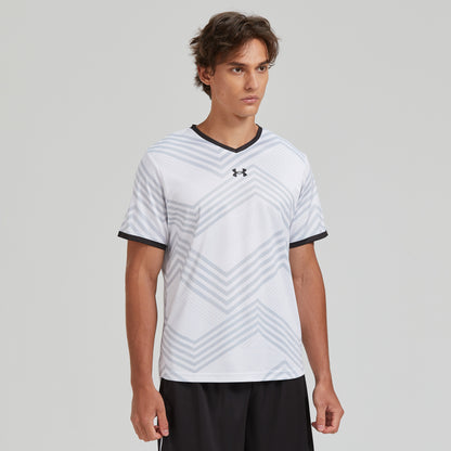 Футболка с коротким рукавом under armour training jersey stripe quick dry straight t-shirt мужская и женская белая