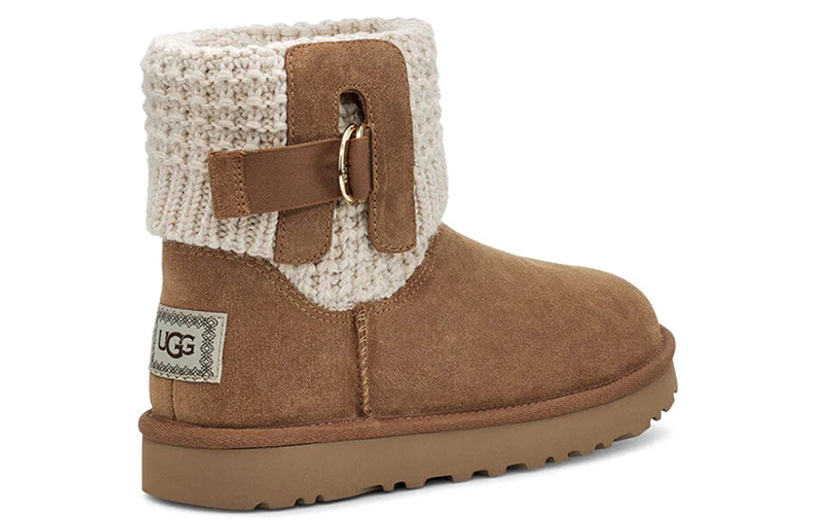 Ugg classic solene mini suede short snow boots women's chestnut brown