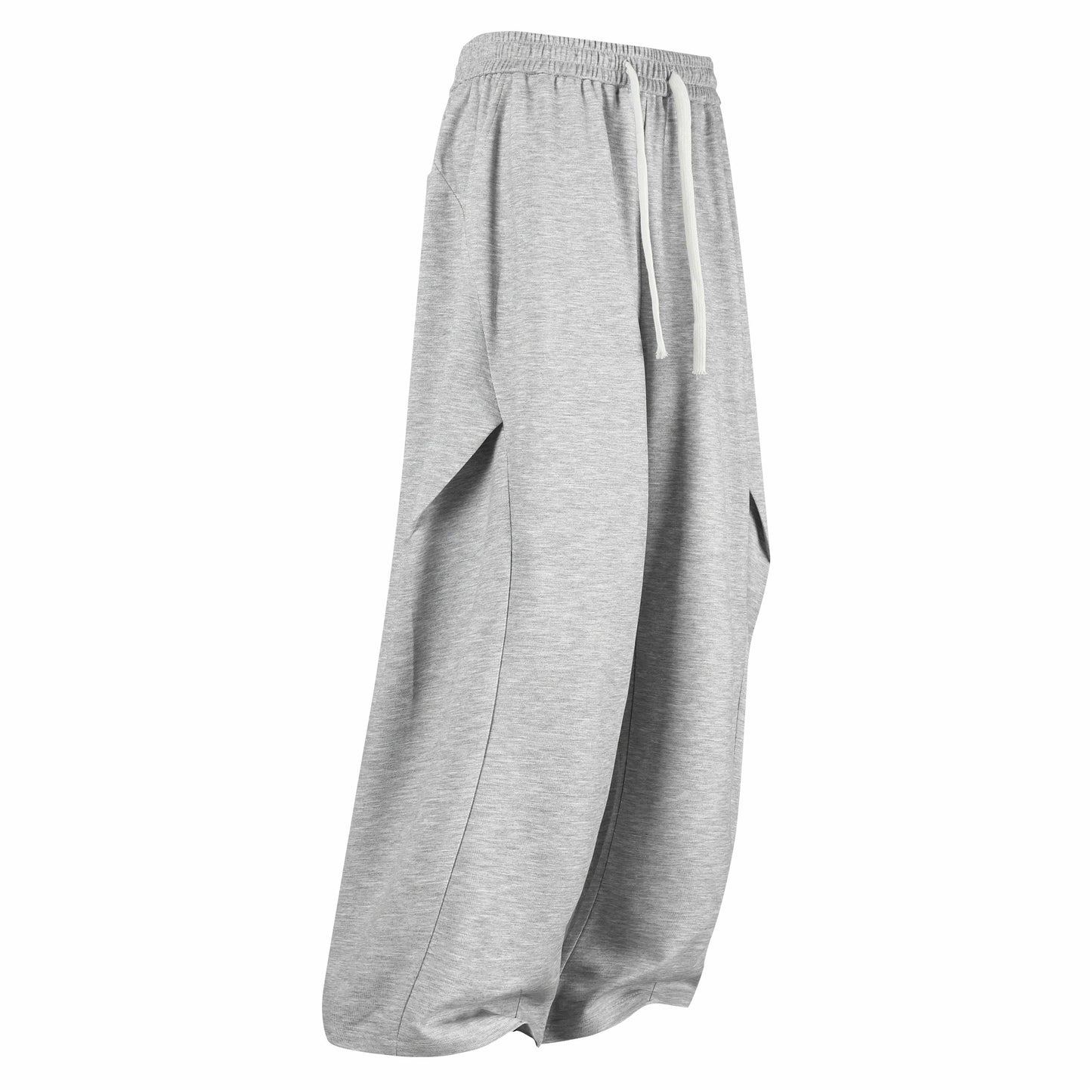 Paddy Julia sof rangdagi plili dekonstruksiyalangan birlashma keng oyoqli Amerika minimalist uslubidagi asosiy bo'lim bo'sh drape tasodifiy ko'p qirrali kundalik ishton erkaklar va ayollar bir xil uslubda