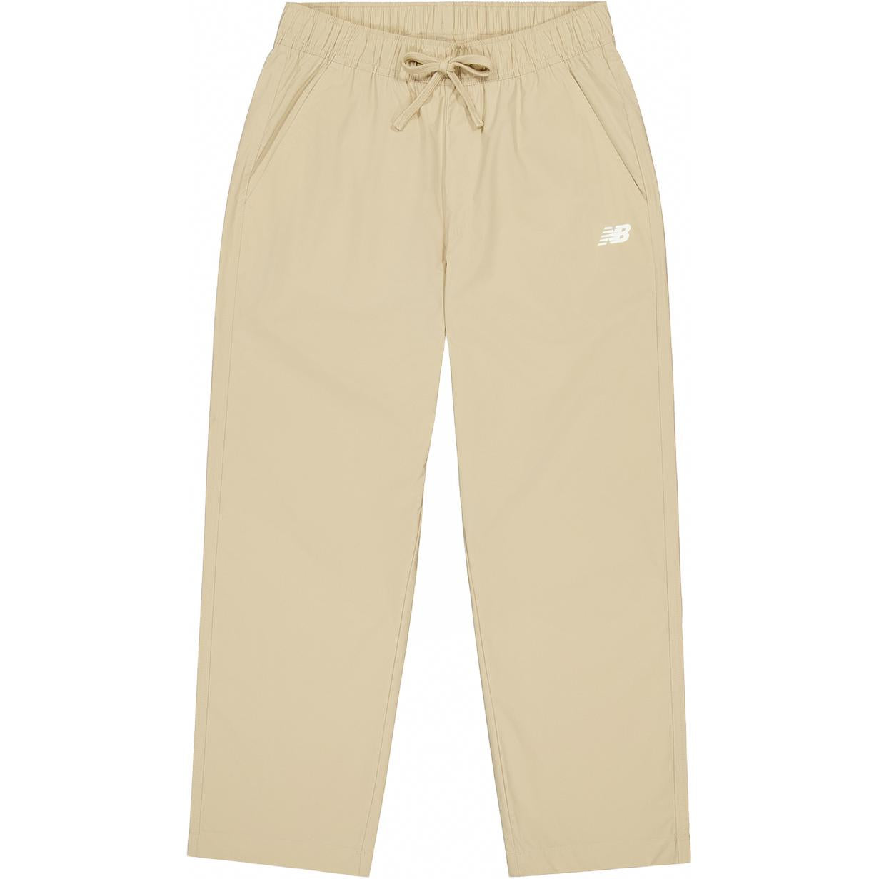 New Balance dantelli logotipli oʻrta koʻtarilgan tekis oyoqli erkaklar va ayollar uchun xakidagi oddiy shim