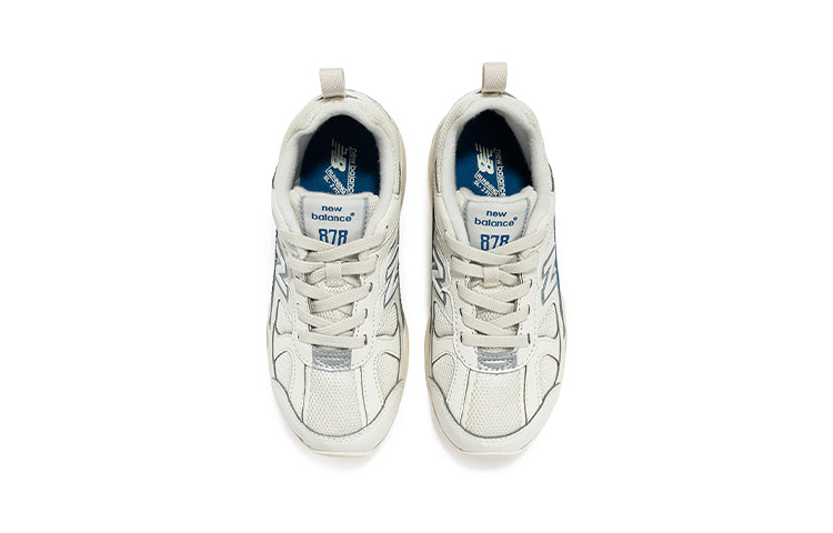 New Balans nb 878 sintetik teridan tayyorlangan qulay, past ustki tasodifiy past ustki yugurish poyabzali sutli oq o'rta kichkina bolalar