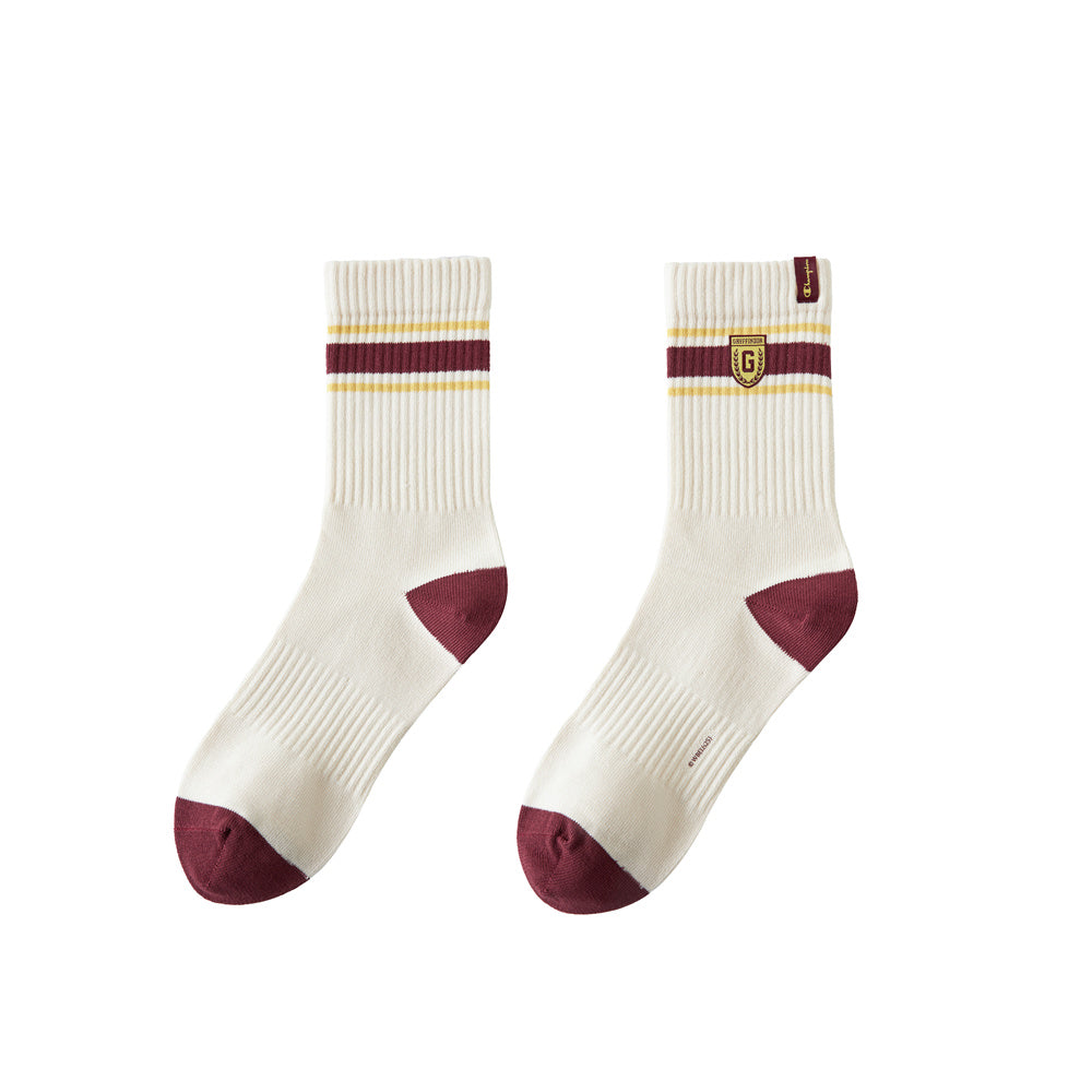 Champion x harry potter retro simple casual daily comfort patchwork colour-collision harry potter mid-calf socks men's & women's
