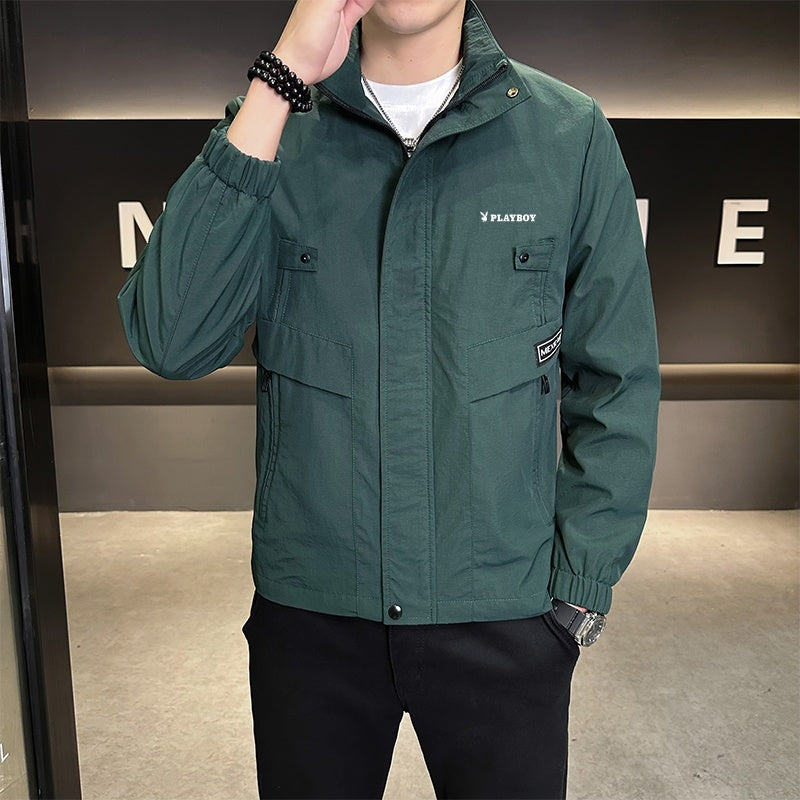 Playboy erkaklar kurtkalari bahor va kuzda o'rnatilgan yoqa tasodifiy shamolga chidamli kurtka erkaklar modellari
