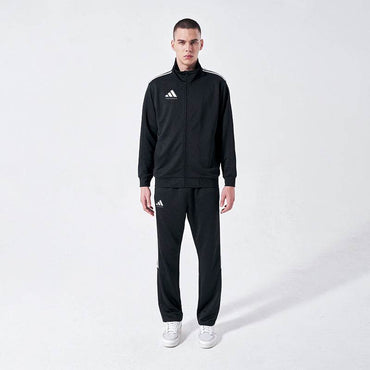 Adidas полосатый логотип логотип стоячий воротник с длинным рукавом куртка пальто средняя талия эластичные брюки повседневная толстовка унисекс черный - Boxette Shop