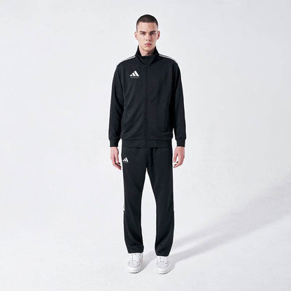 Adidas полосатый логотип логотип стоячий воротник с длинным рукавом куртка пальто средняя талия эластичные брюки повседневная толстовка унисекс черный - Boxette Shop