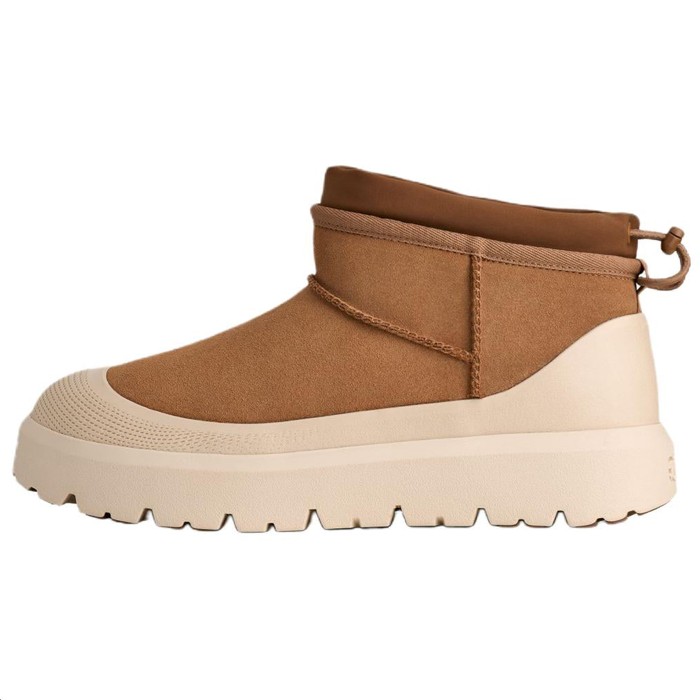 Ugg cl ultra mini weather замшевые теплые универсальные короткие снежные ботинки с круглым носком мужские