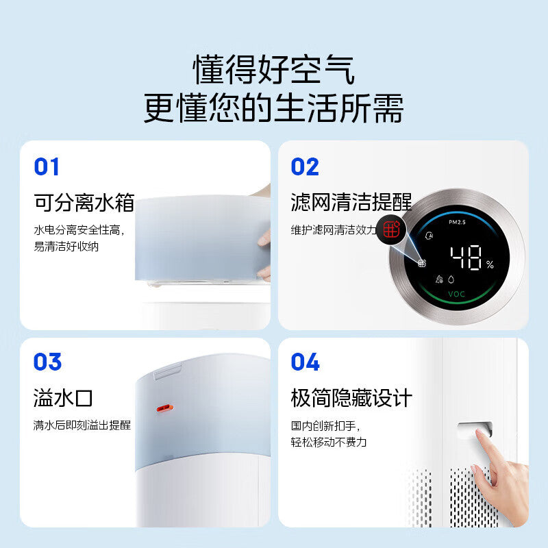 Midea midea star clear air care series air purifier humidifier purifier all-in-one household deodorant deodorant smoke pet suction cat hair lm1s