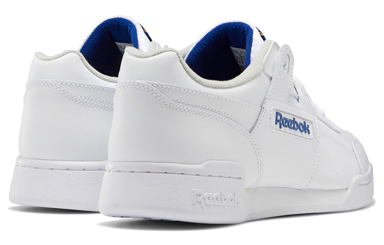 Reebok Workout Plus ko'k va oq rangdagi erkaklar va ayollar uchun oddiy past kesimli taxtalar